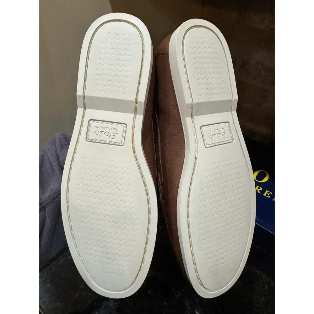 Polo Ralph Lauren Merton Loafer Slip On Round Toe Venetian Tan Size 10.5 Leather